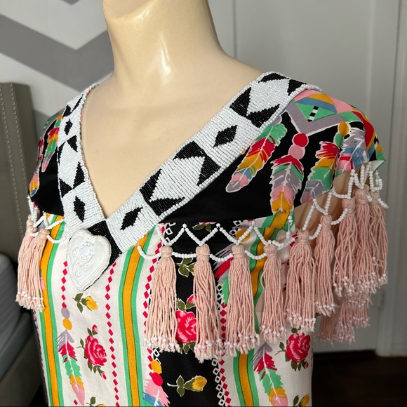 Manoush 100% Silk Vintage Coquette Baby Doll Dress, Intricate Detailing - Picture 6 of 10